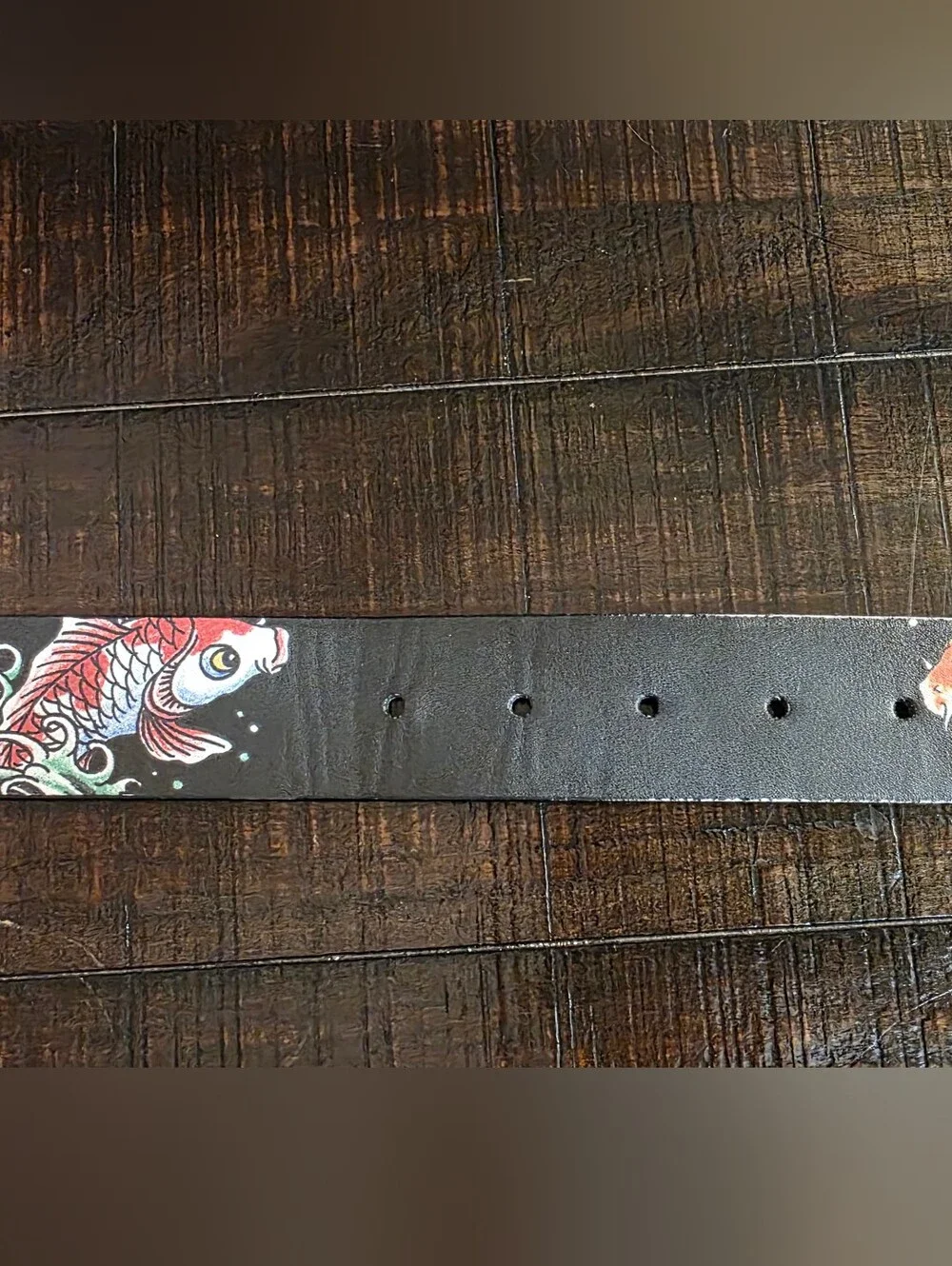 Ed Hardy Skull Fish Reversible Belt Black White Mens 34